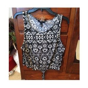 Forever 21 black and white tribal printed tank.