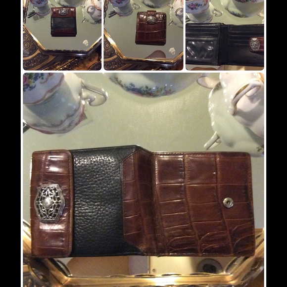 🐅Brighton Croc Leather Organizer Trifold Wallet🐅