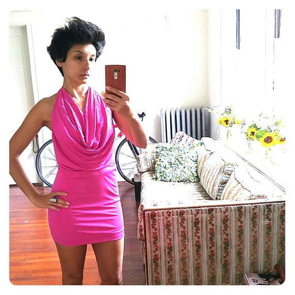 Never worn, bebe pink dress