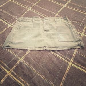 Army green mini skirt