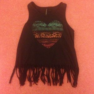 Fringe crop top and Frilly tank top