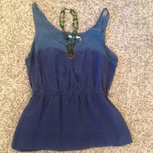 Urban outfitters Silky blue peplum top