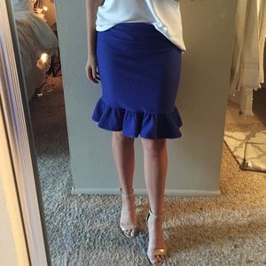 Anthropologie chic ruffle Blue skirt!
