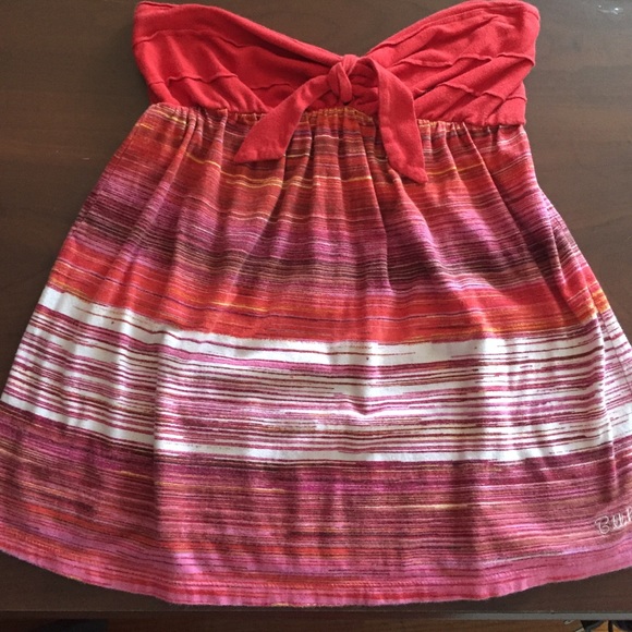 Striped strapless top