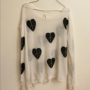 Heart peace sign Bethany Mota sweater