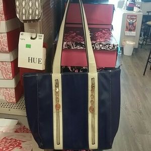 Blue beige purse