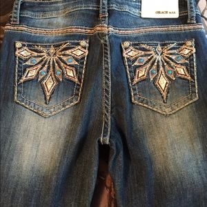 Grace in LA Easy Fit Straight Leg Jeans