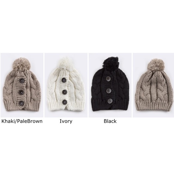Hat with Pom Pom and buttons