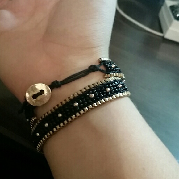 Black and Gold Wrap Bracelet - Picture 2 of 2