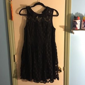 Black polka dot dress