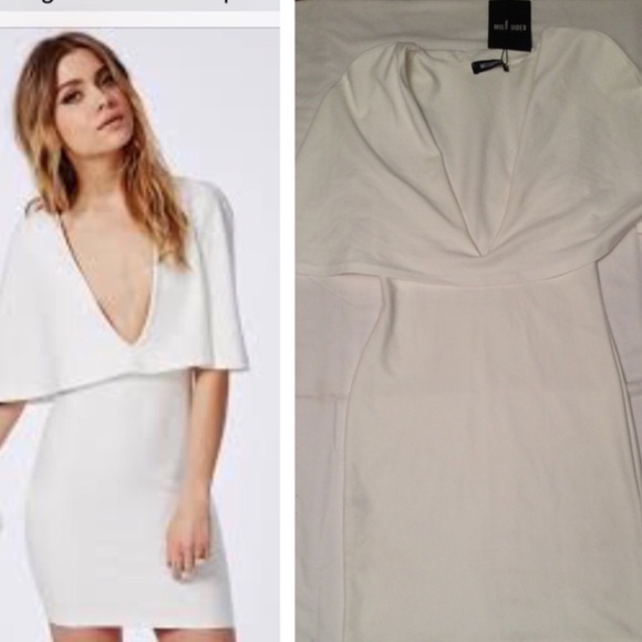 Missguided Dresses & Skirts - White cape mini dress