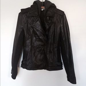 {DKNY} Black Moto Leather Jacket