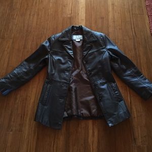 Nine West brown leather jacket