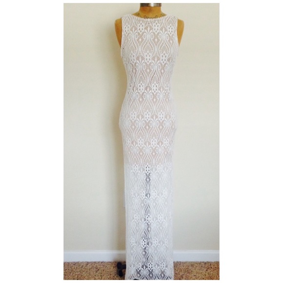 Open Back Lace Maxi Dress