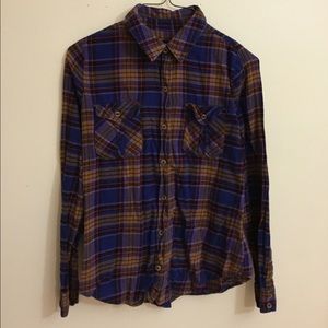 Purple/brown plaid shirt