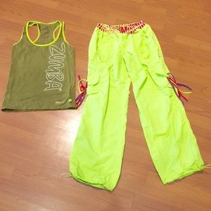 Zumba Cargo Pants and Racerback Tank size large