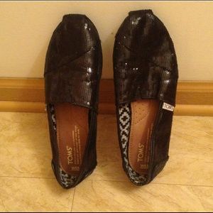Black sequin TOMS