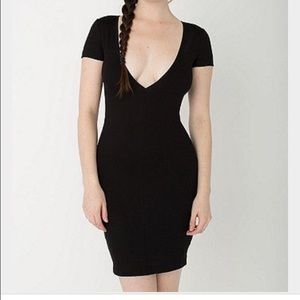 Ponte v neck mini dress