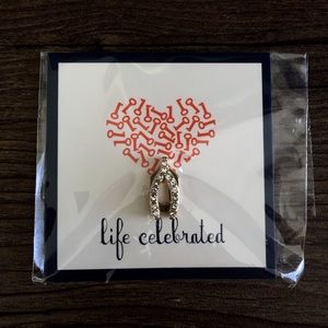 Keep Collective Gold Pavé Wishbone Charm (Key)