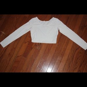 Forever 21 White Long Sleeve Crop Top