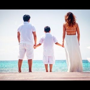 Open back white maxi dress