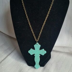 Faux turquoise cross