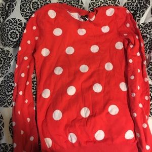 Red and white polka dot Sweater
