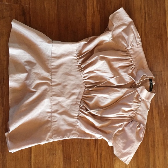 Barnies New York mauve deep v blouse