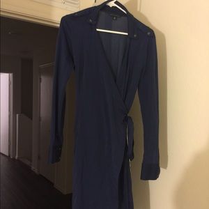 Navy blue wrap dress