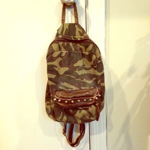 Camo Studded Back Pack Purse