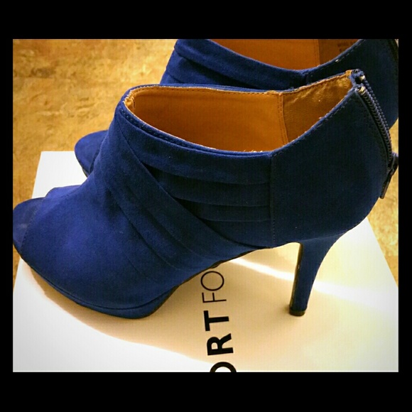 Report Royal Blue Open Toe Booties