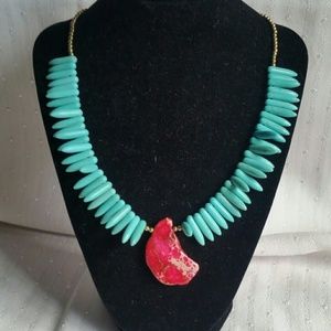 Turquoise spike necklace