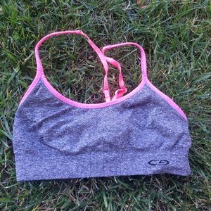 Pink and gray sports bra from Target