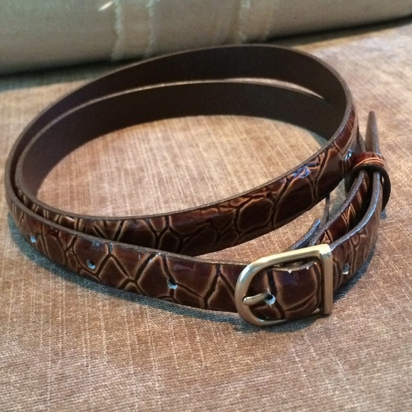 Brown snake print belt
