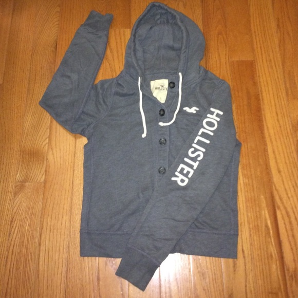 Grey Hollister Button-Up Hoodie