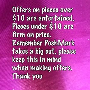 Accepting  offers on pieces $10 and up