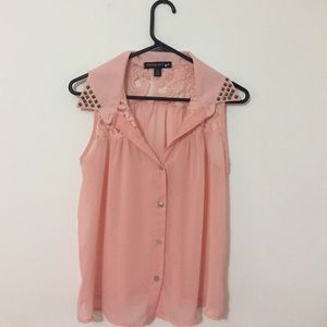 Living doll button up tank top