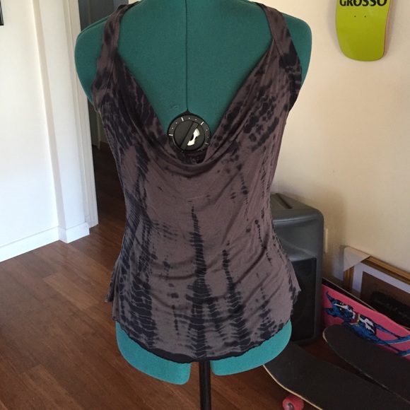 Tie-dye grey and black racerback tank