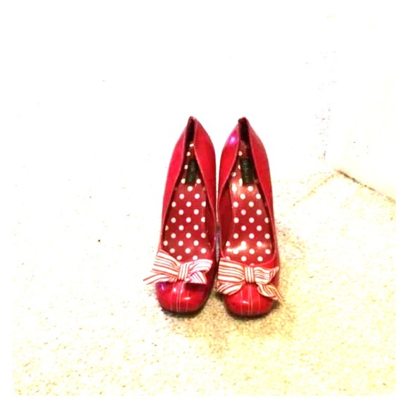 Style & Co. Shoes Cherry Polka Dot And Striped Heels Poshmark