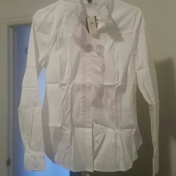 Ann Taylor button down ruffle blouse