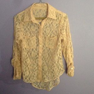 Lace button up