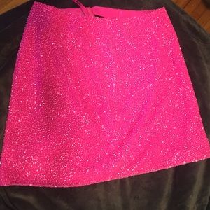 Cache Pink Beaded Mini Skirt
