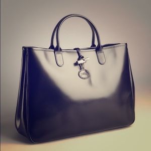 Authentic Longchamp Roseau Patent Leather Tote