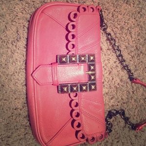 Betsy Johnson clutch, leather pink slightly used