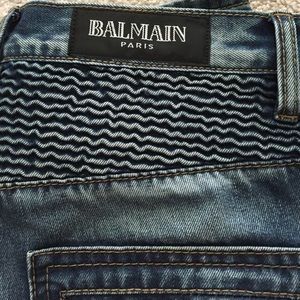 MENS BALMAIN BIKER DENIM JEANS