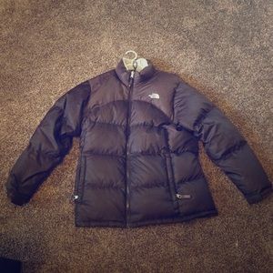 Girls XL brown North Face coat