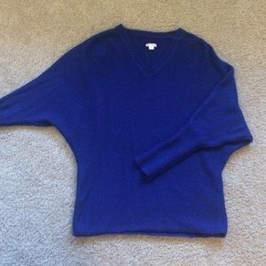 Blue subtle Winged Armed Sweater