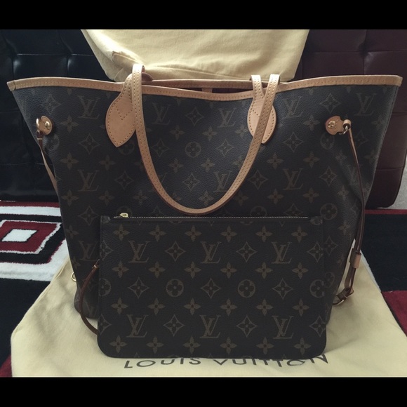 💯% Authentic Louis Vuitton Neverfull MM Pivoine