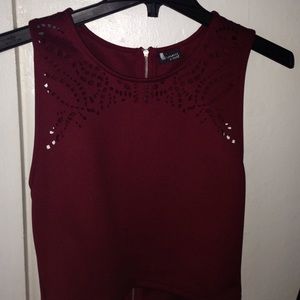Maroon Medium Sparkle and Fade crop top