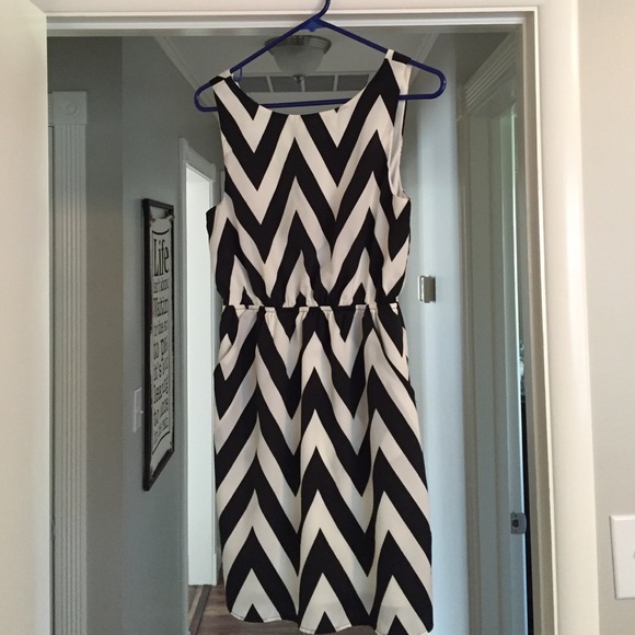 Black and White Chevron Dress